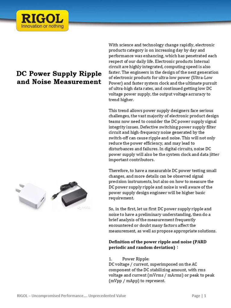 DC Power Supply Ripple & Noise Analysis | PDF | Power Supply | Amplitude