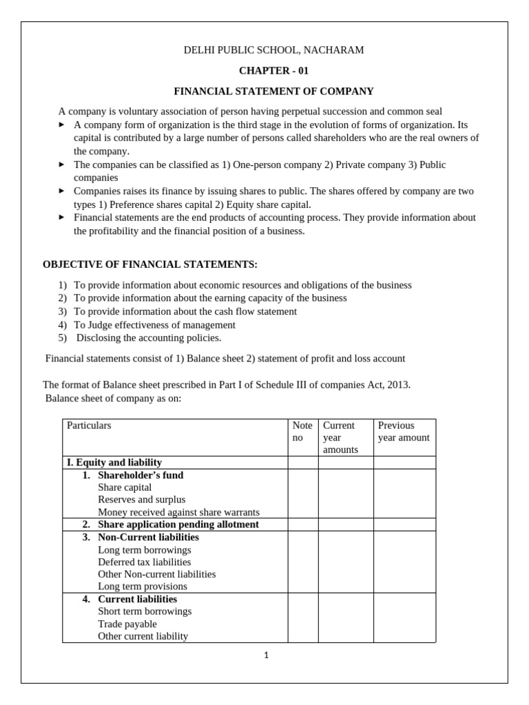 Financial Statement Overview for Companies | PDF | Income Statement ...