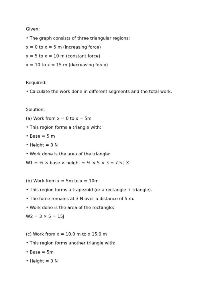 Work Calculation for Force Graph Segments | PDF