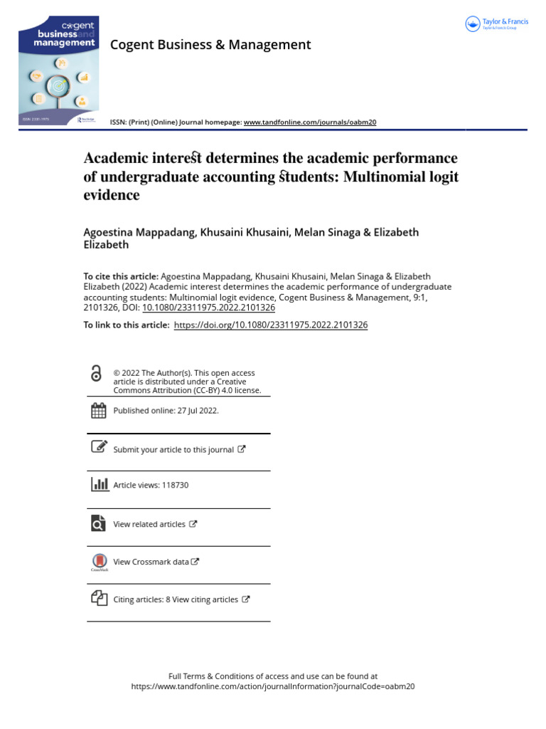 Academic Interest Determines The Academic Performance of Undergraduate ...