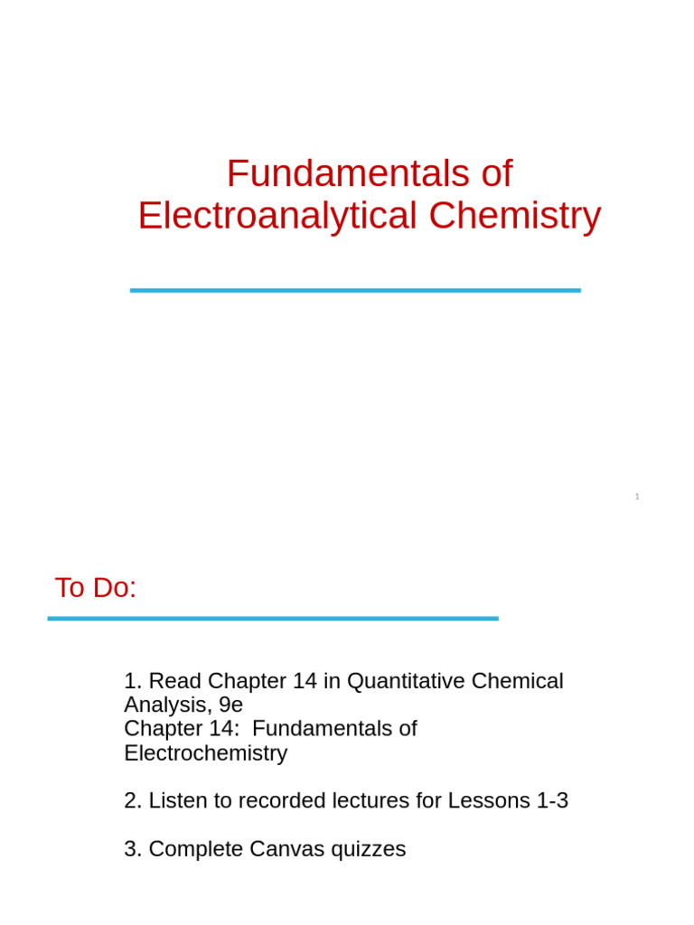 Electroanalytical Chemistry Basics | PDF | Electrochemistry | Redox