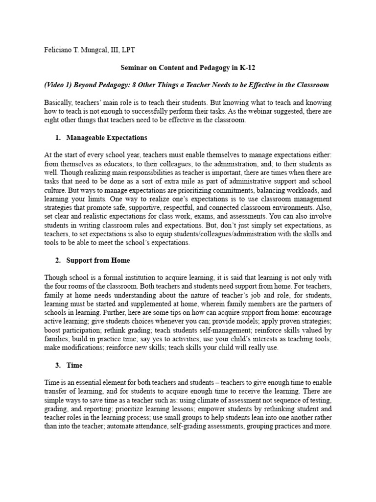 Pedagogy MCQs and Effective Teaching | PDF | Teachers | Learning