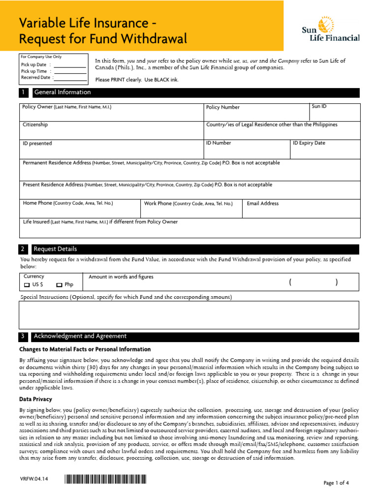 Fund Withdrawal Request Form | PDF | Banks | Wire Transfer