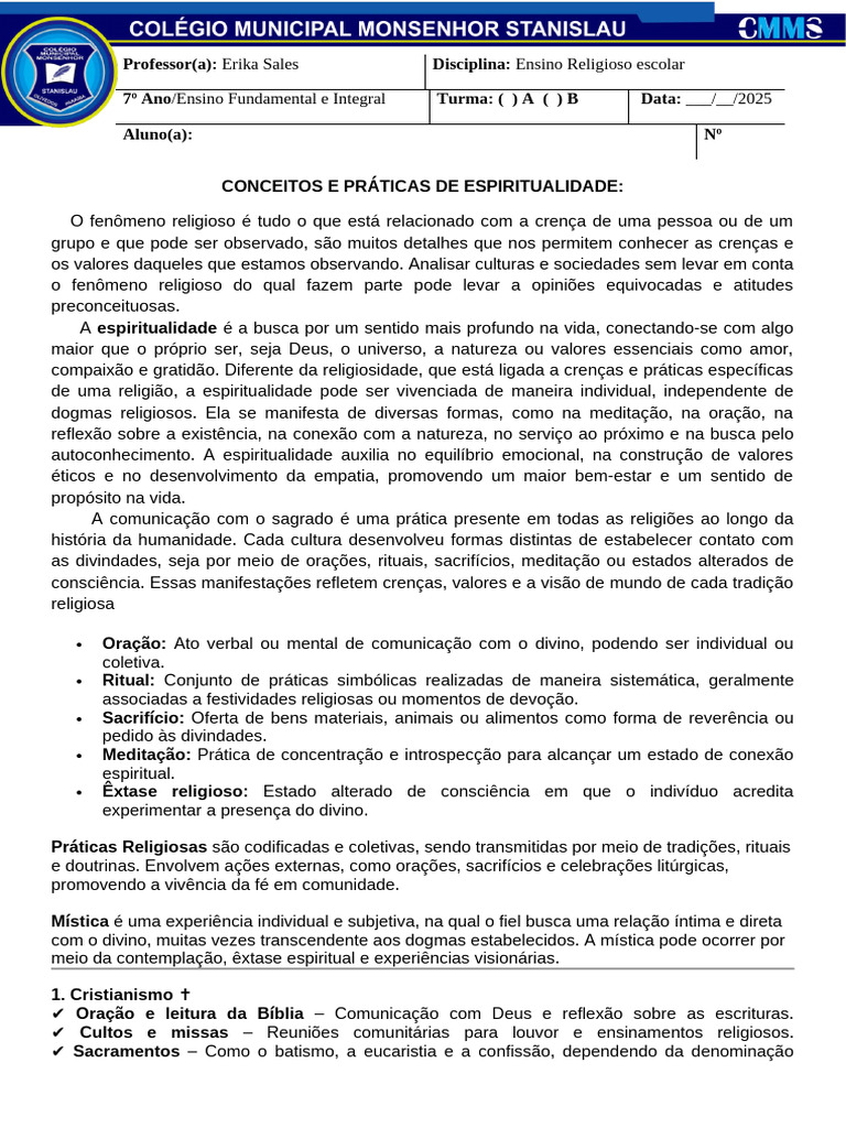 Conceitos e Práticas Religiosas | PDF | Oração | Misticismo