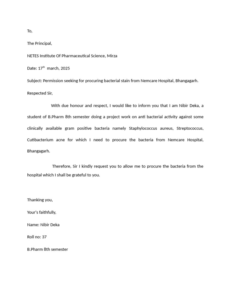 Request for Bacterial Stain Procurement | PDF
