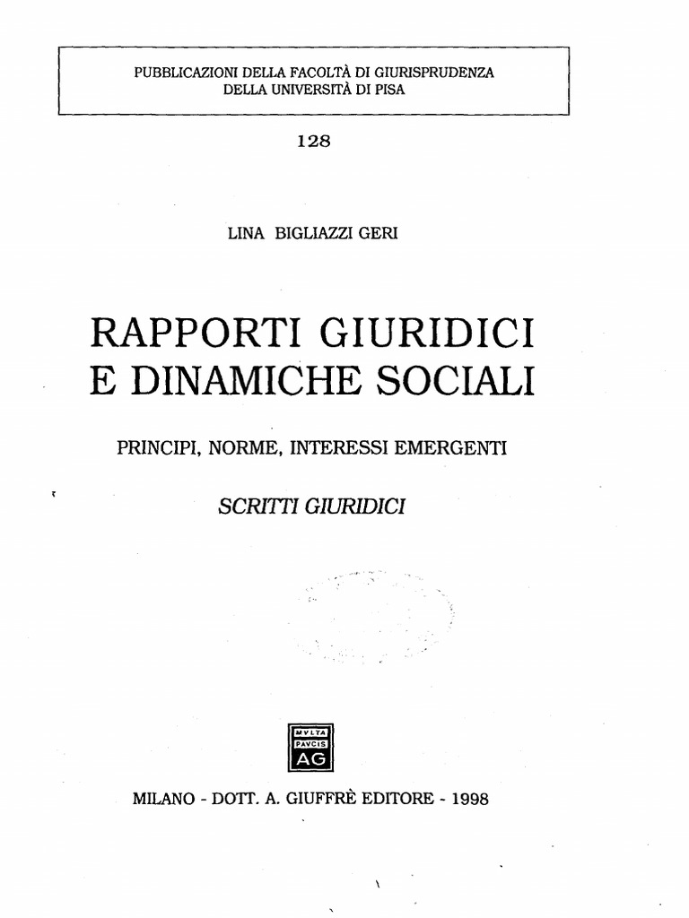 Rapporti Giuridici E Dinamiche Sociali: Scr1Ttig11Mdic1 | PDF