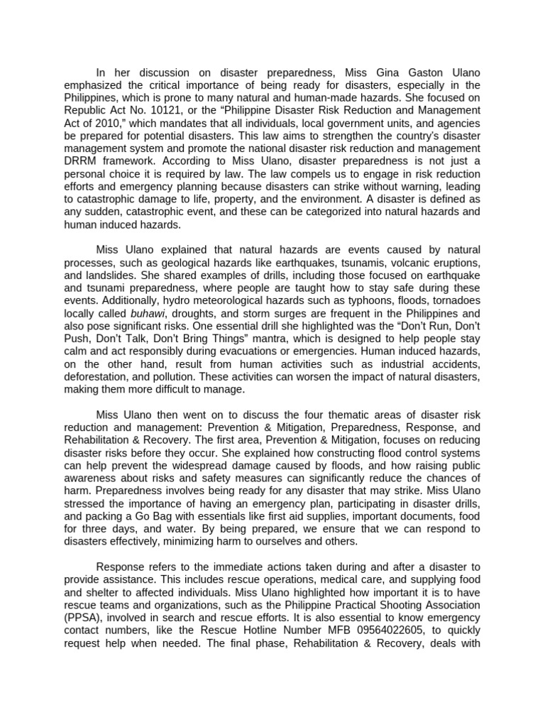 Disaster Preparedness in the Philippines | PDF | Natural Disasters ...