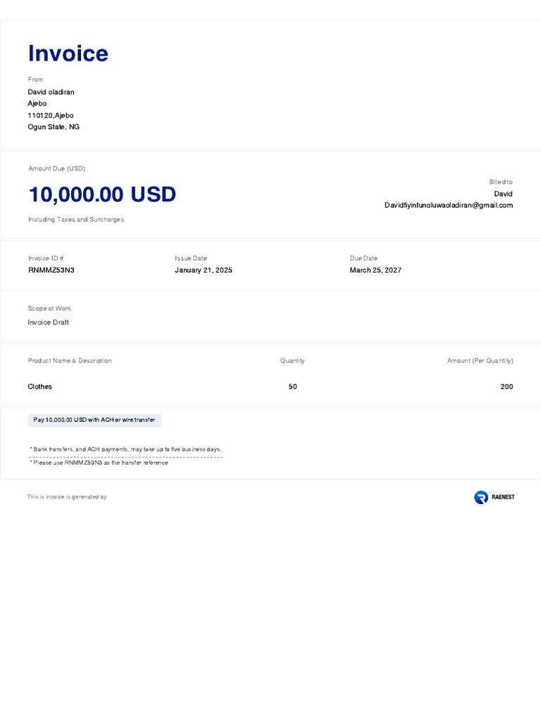RNMMZ53 N3 Invoice | PDF