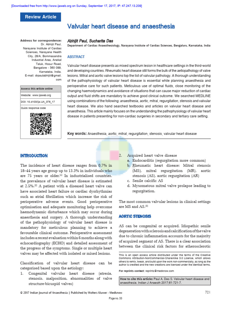 Valvular Heart Disease and Anesthesia Insights | PDF | Heart | Diastole