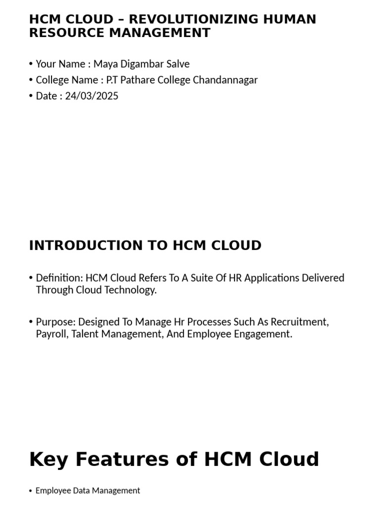 HCM Cloud - Revolutionizing Human Resource Management | PDF | Human ...