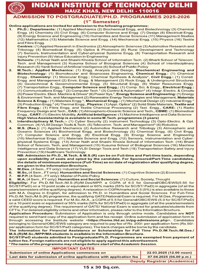 Iitd 15x30 English Pdf