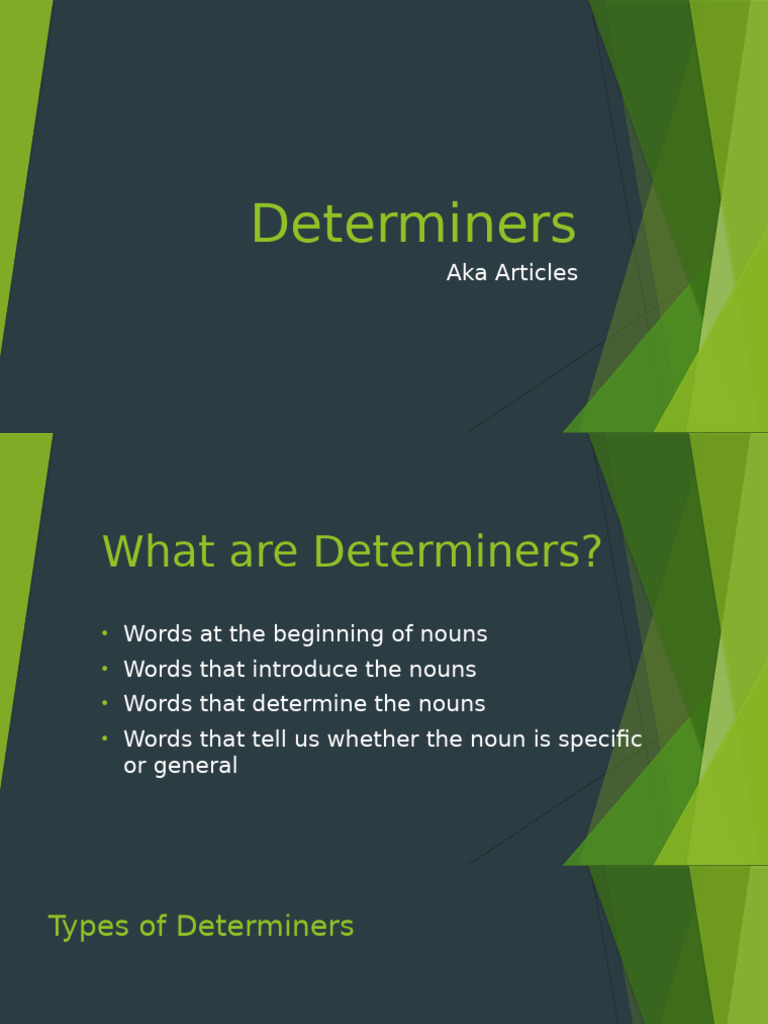 Understanding Determiners and Their Types | PDF