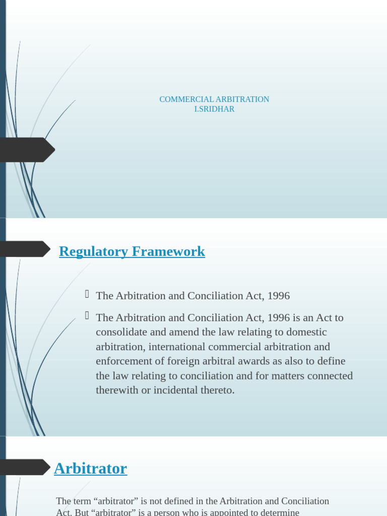 Overview of Commercial Arbitration Law | PDF | Arbitral Tribunal ...