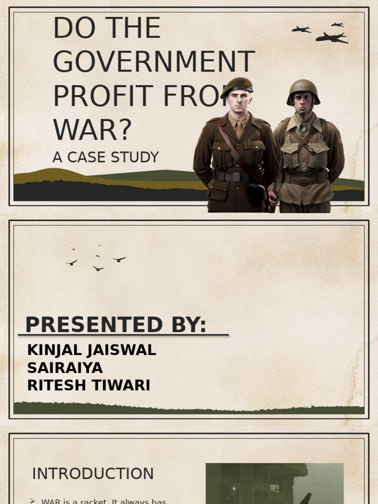Government Profits from War: Case Study | PDF | International Relations