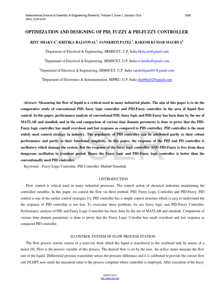 PID, Fuzzy, and PID-Fuzzy Controller Analysis | PDF | Control Theory ...