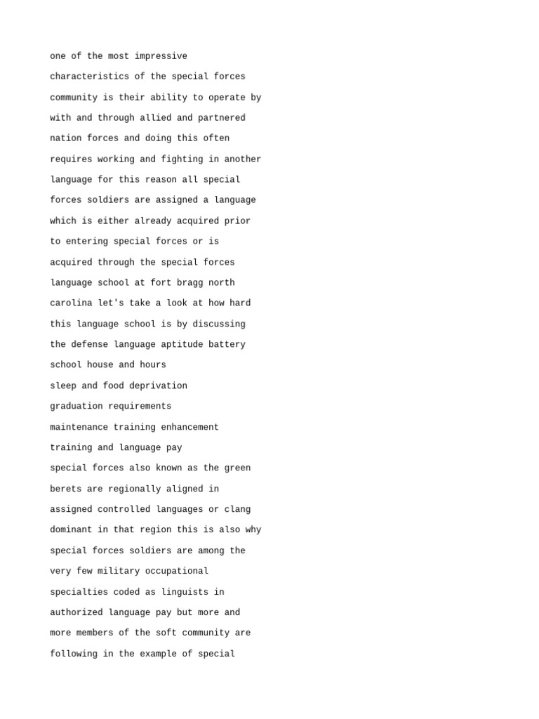 Special Forces Language Training Overview | PDF | Learning | Linguistics