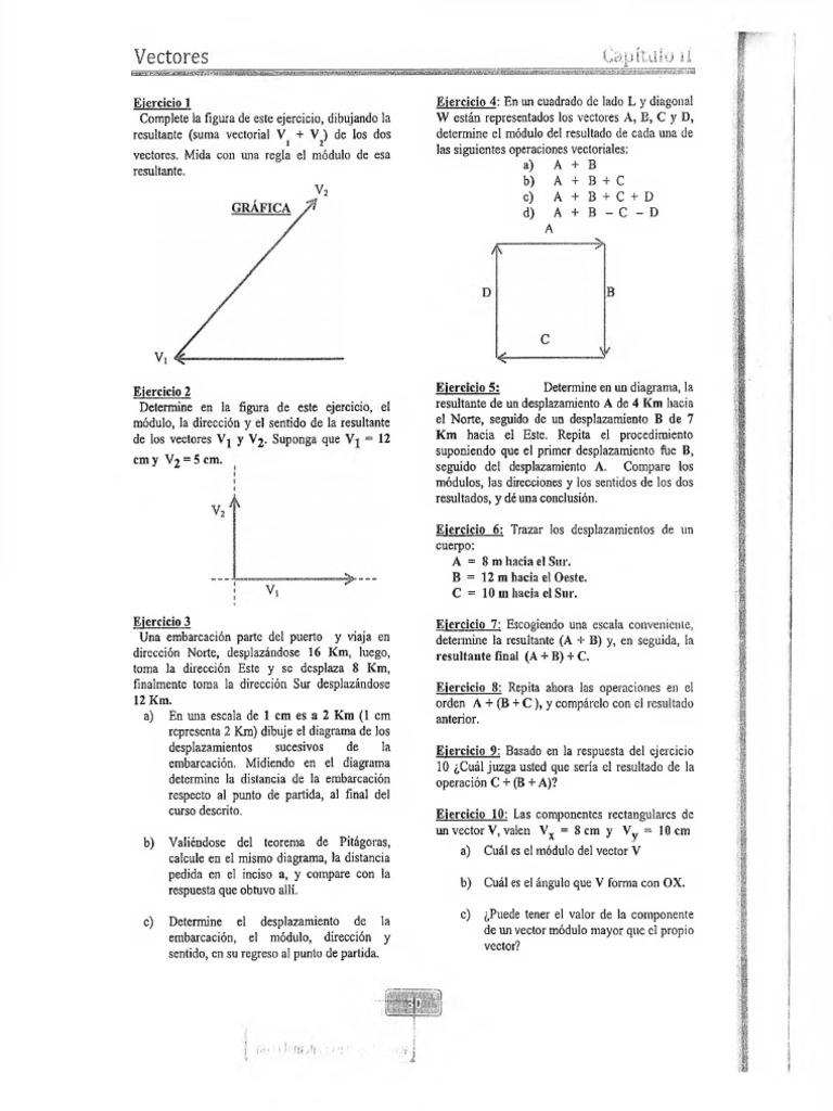 Ejercicios de Suma y Resultante de Vectores | PDF | Vector Euclidiano ...