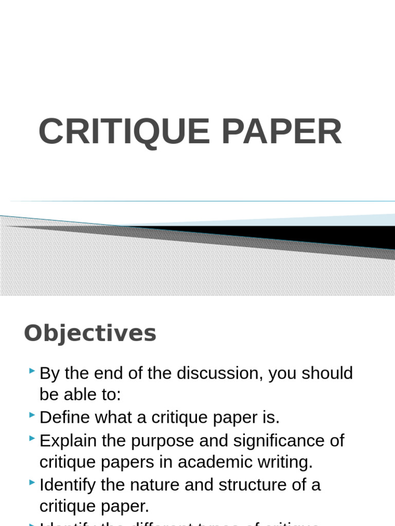 Understanding Critique Papers in Academia | PDF | Critical Thinking ...