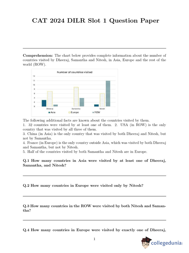 CAT 2024 DILR Slot 1 Question Paper CD | PDF