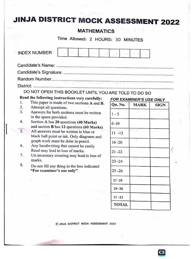 E02084ff 0994 48a9 9860 6fd2a890dc1d MTC Jinja District Mock | PDF