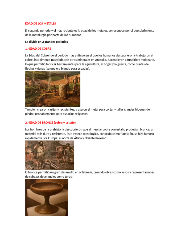 Evolución de la Edad de los Metales | PDF