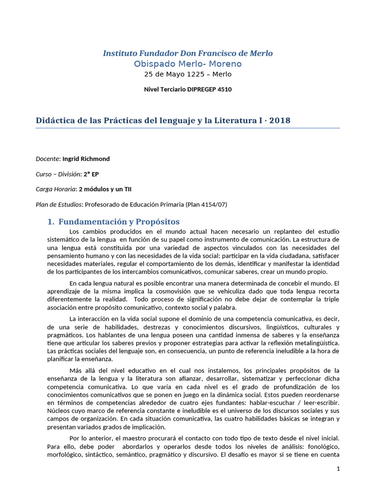Didáctica del Lenguaje en Educación Primaria | PDF | Plan de estudios ...