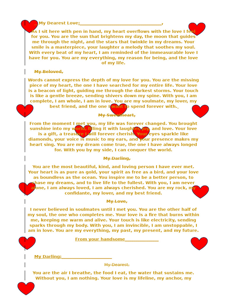 Love Letters: A Heartfelt Expression | PDF | Love