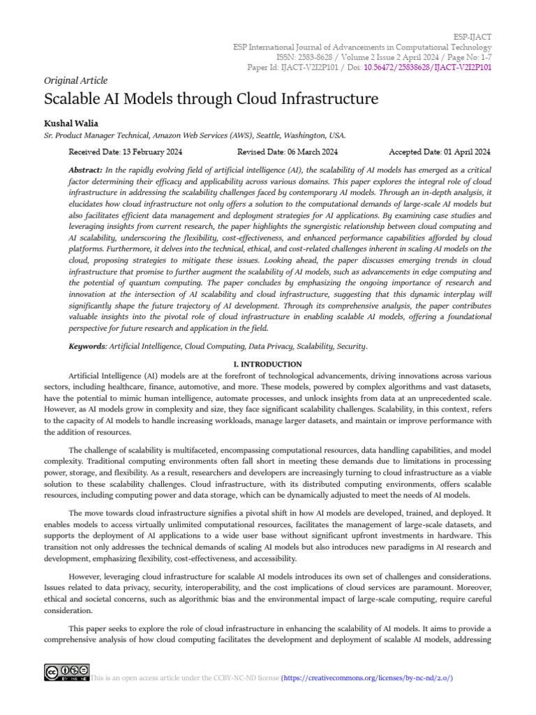 Scalable AI Models via Cloud Infrastructure | PDF | Cloud Computing ...