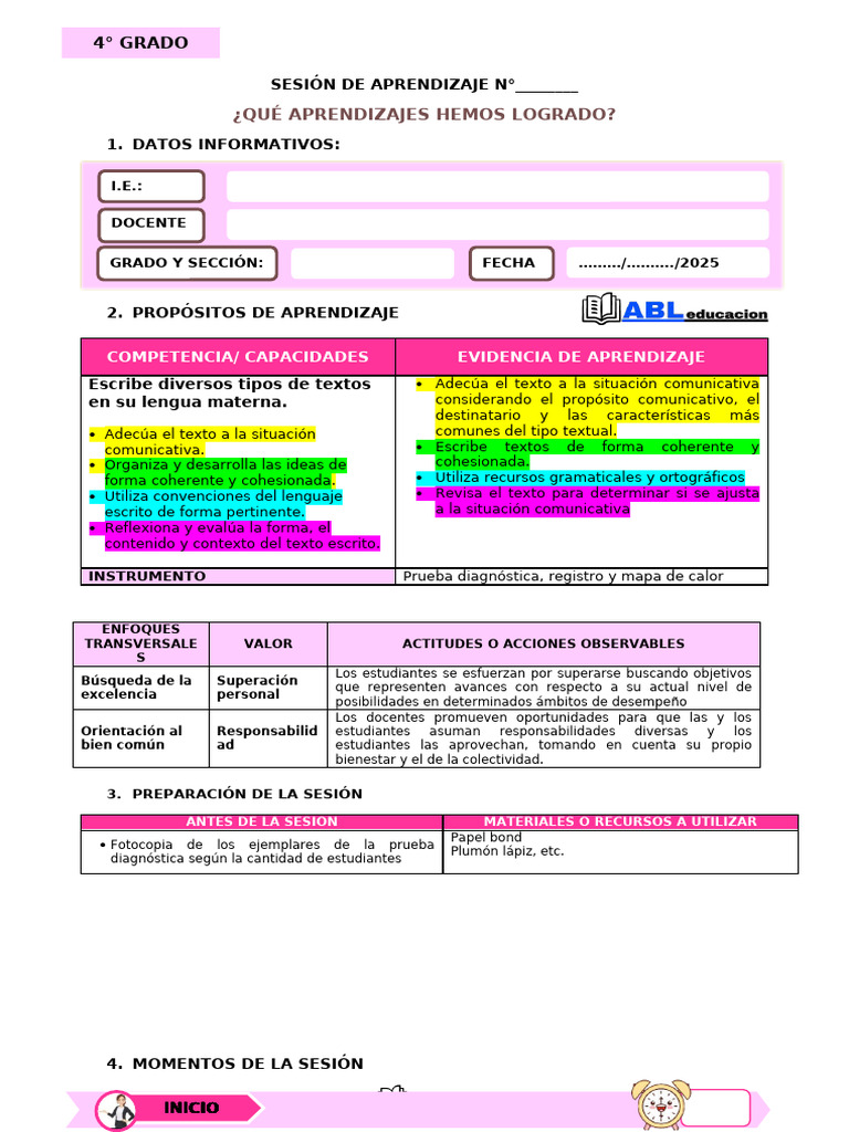 Evaluación de Comunicación 4° Grado | PDF | Aprendizaje | Comunicación ...