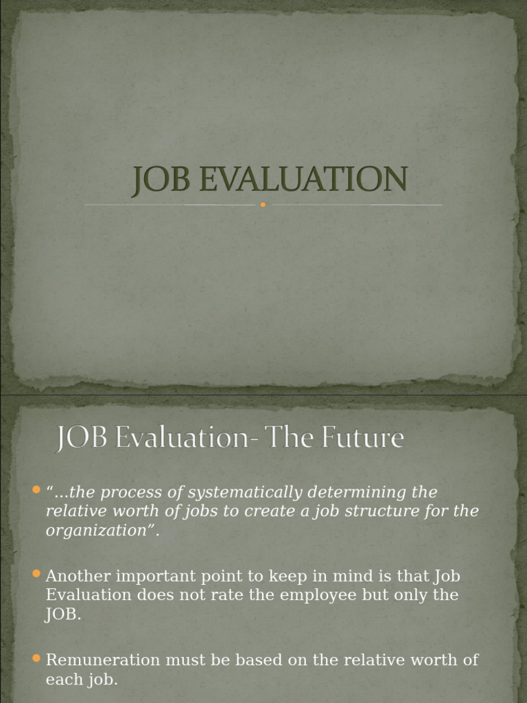 Job Evaluation Process Overview | PDF | Evaluation | Performance Appraisal