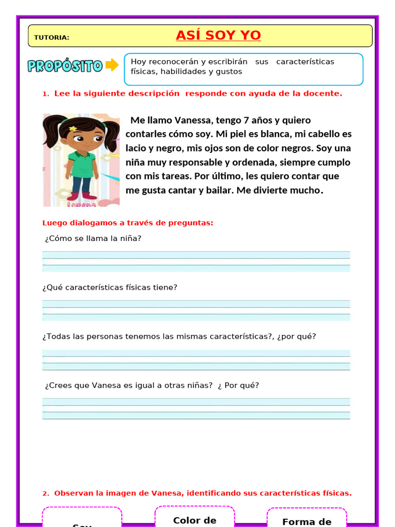 Dia 05 Ficha de Trabajo - Tutoria | PDF
