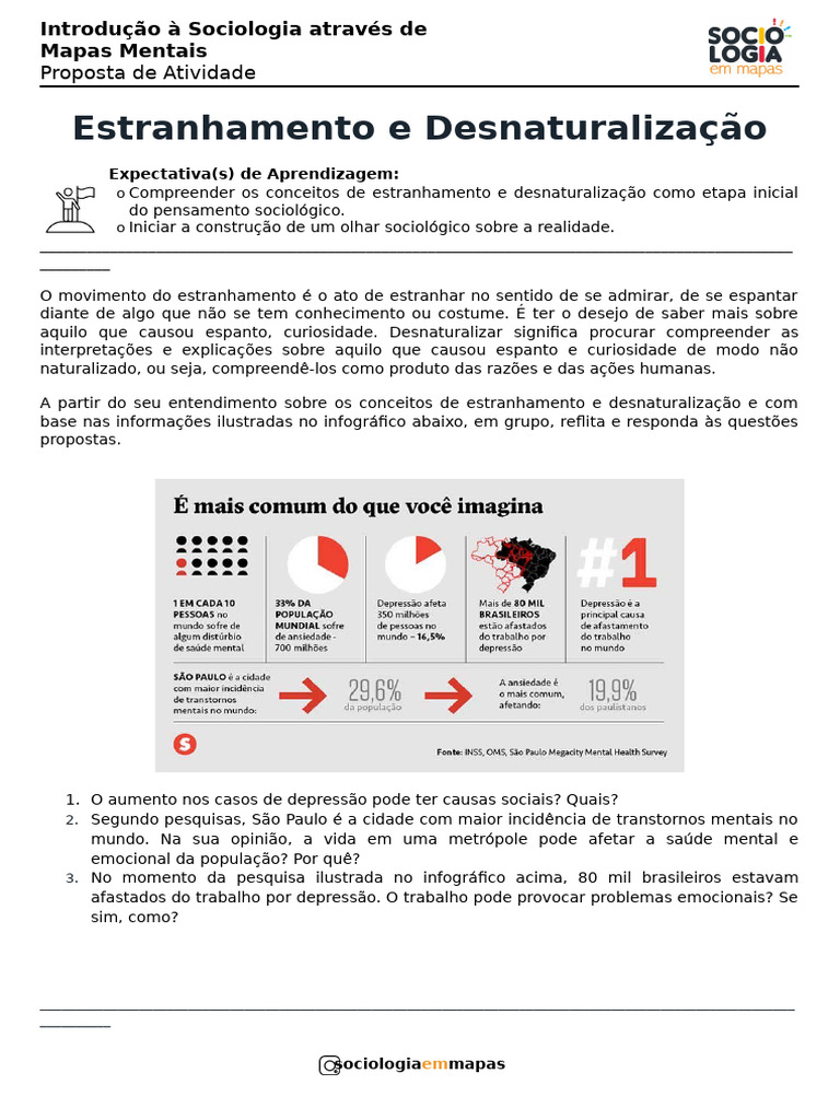 Estranhamento e Desnaturalização na Sociologia | PDF