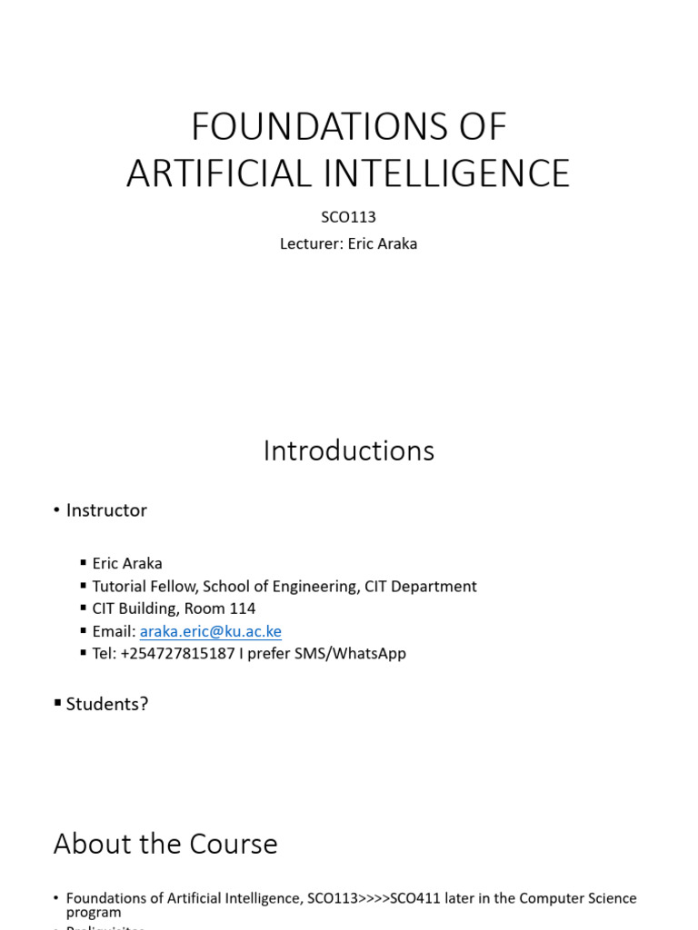 Lecture 01 - The Beggining - Artificial Intelligence | PDF | Artificial ...