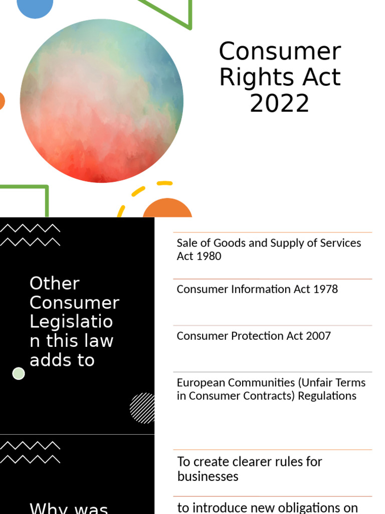 Consumer Rights Act 2022 Overview | PDF