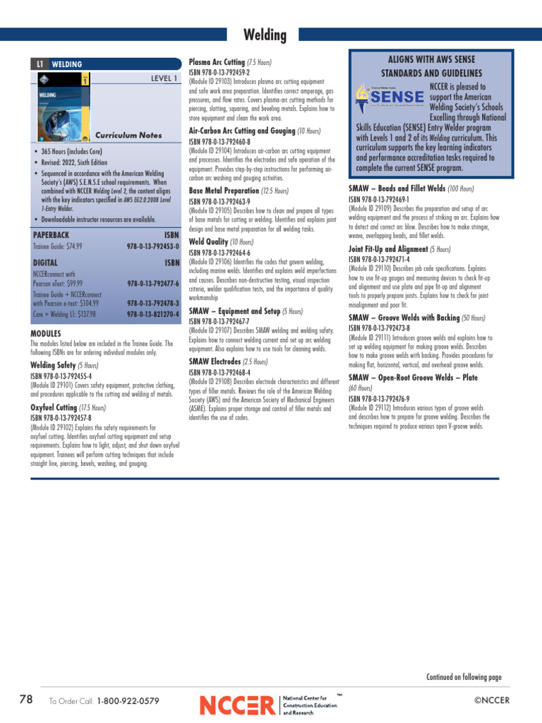 NCCER Welding Level 2 Trainee Guide | PDF | Welding | Construction