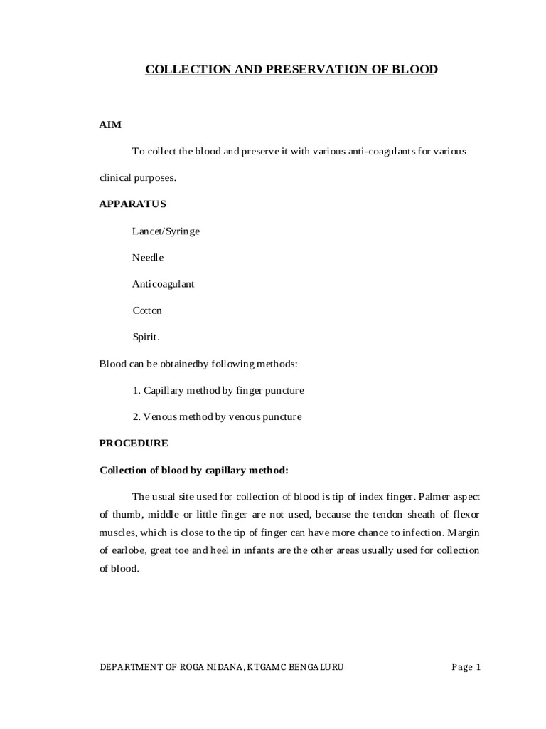 Blood Collection and Preservation Techniques | PDF | Granulocyte ...