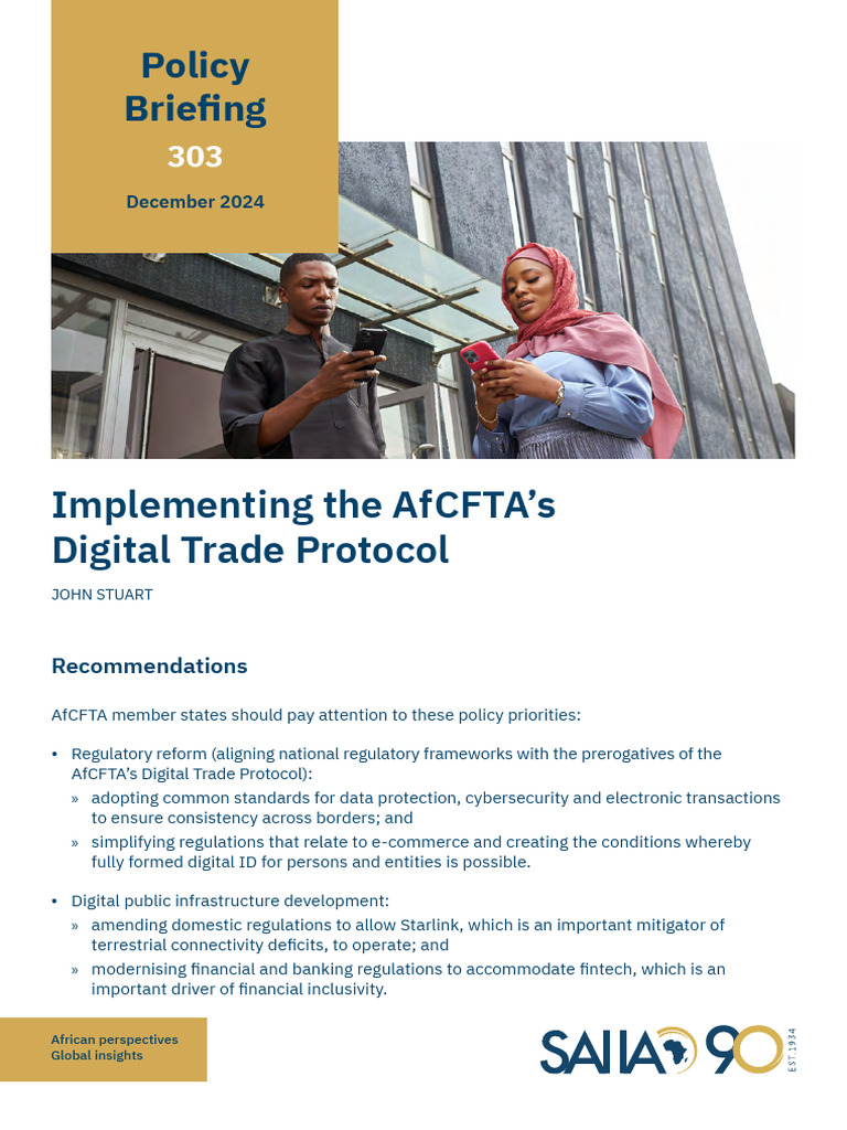AfCFTA Digital Trade Protocol Insights | PDF | Internet | World Trade ...