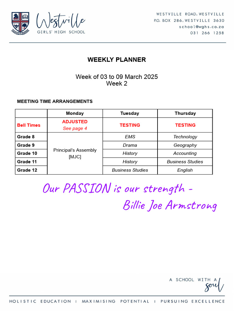 Weekly Planner - 2025.03.03-09 (Learners) | PDF