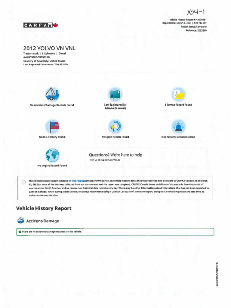 Carfax X04-1 - 12391585 | PDF