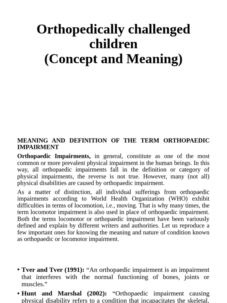 orthopedic disability | PDF | Cerebral Palsy | Orthopedic Surgery