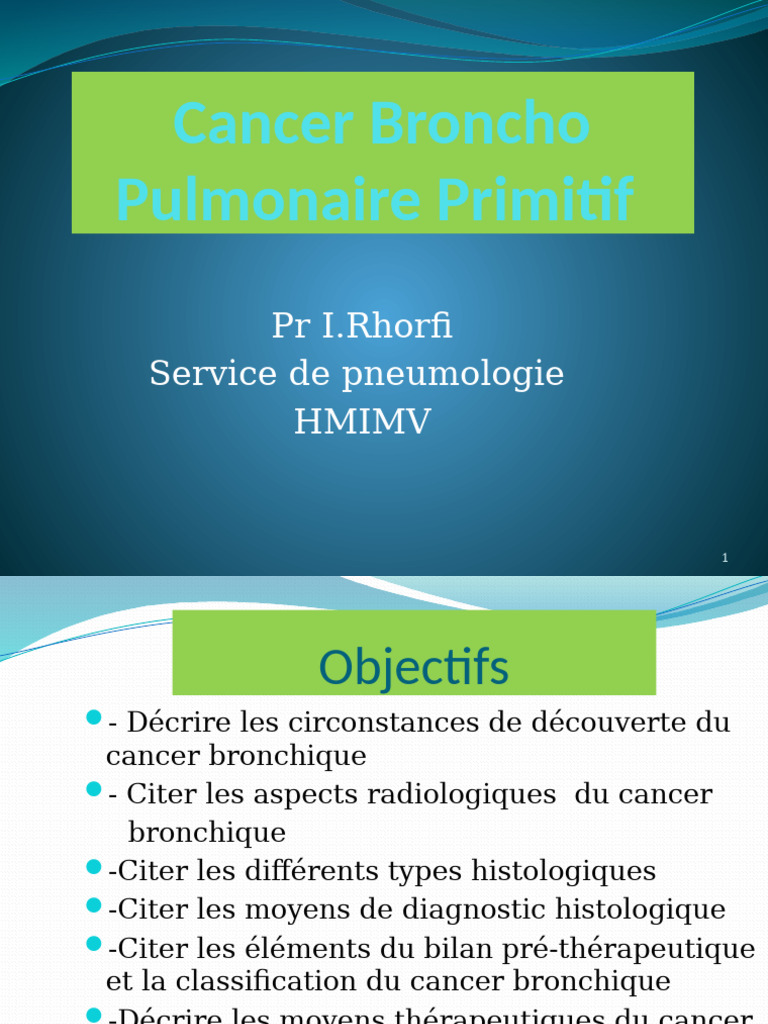 Cancer Broncho-Pulmonaire 2022 | PDF | Cancer du poumon | Cancer