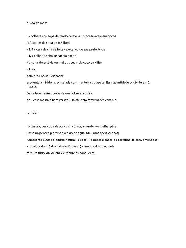 Receita de Pqueca de Maça para Bebês | PDF