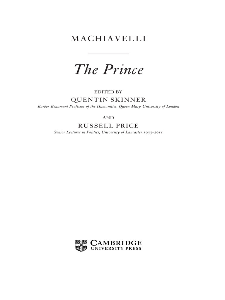 Machiavelli's The Prince: A Critical Analysis | PDF | The Prince ...