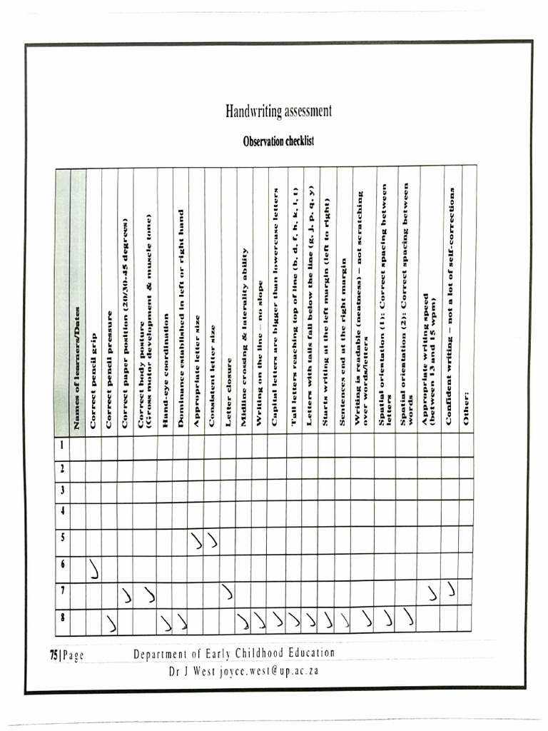 Handwriting and Spelling Assessment Guide | PDF