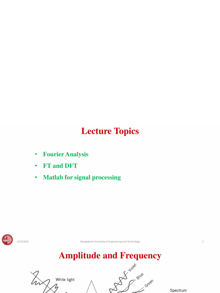 Lecture 3 - Signal Analysis | PDF