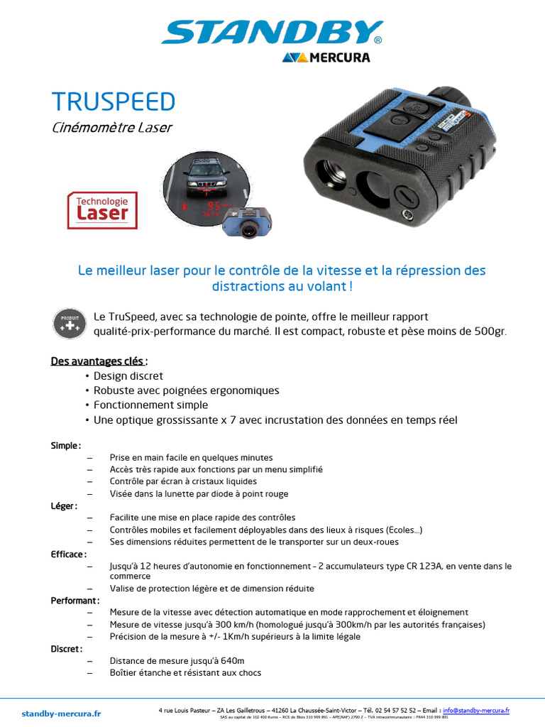 Cinémomètre Laser TruSpeed: Performance et Précision | PDF