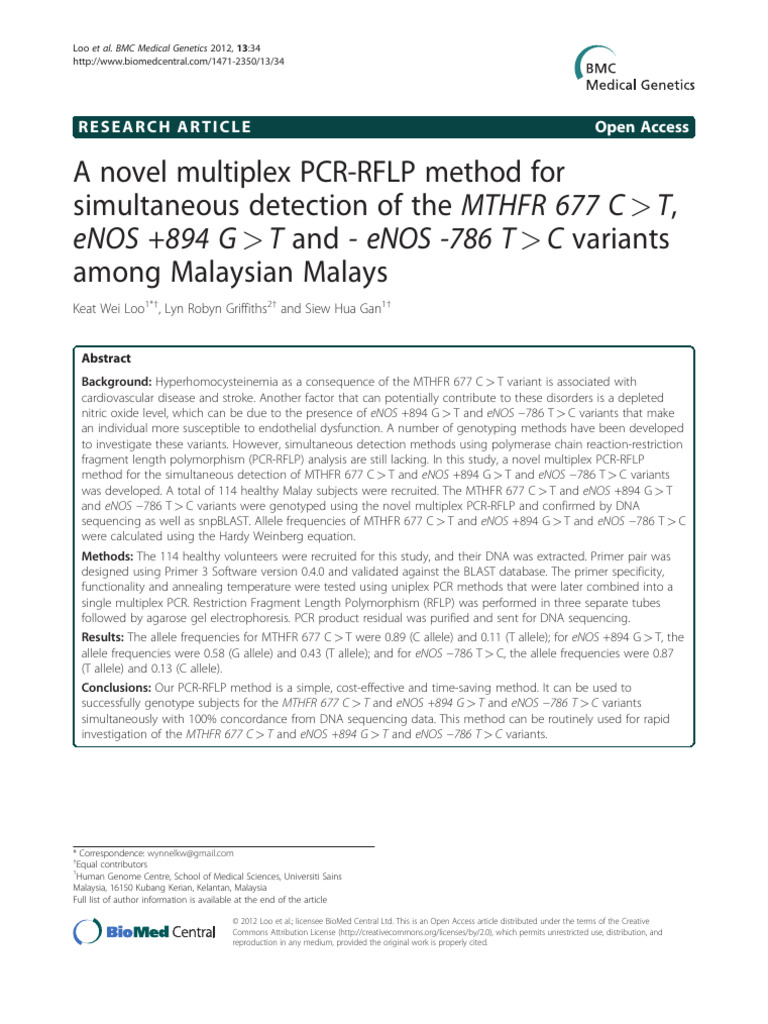 2012 A Novel Multiplex PCR-RFLP Method For Simultaneous Detection of ...