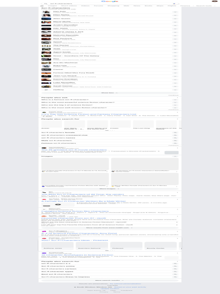 Sci Fi Characters Google Search Pdf Science Fiction Han Solo