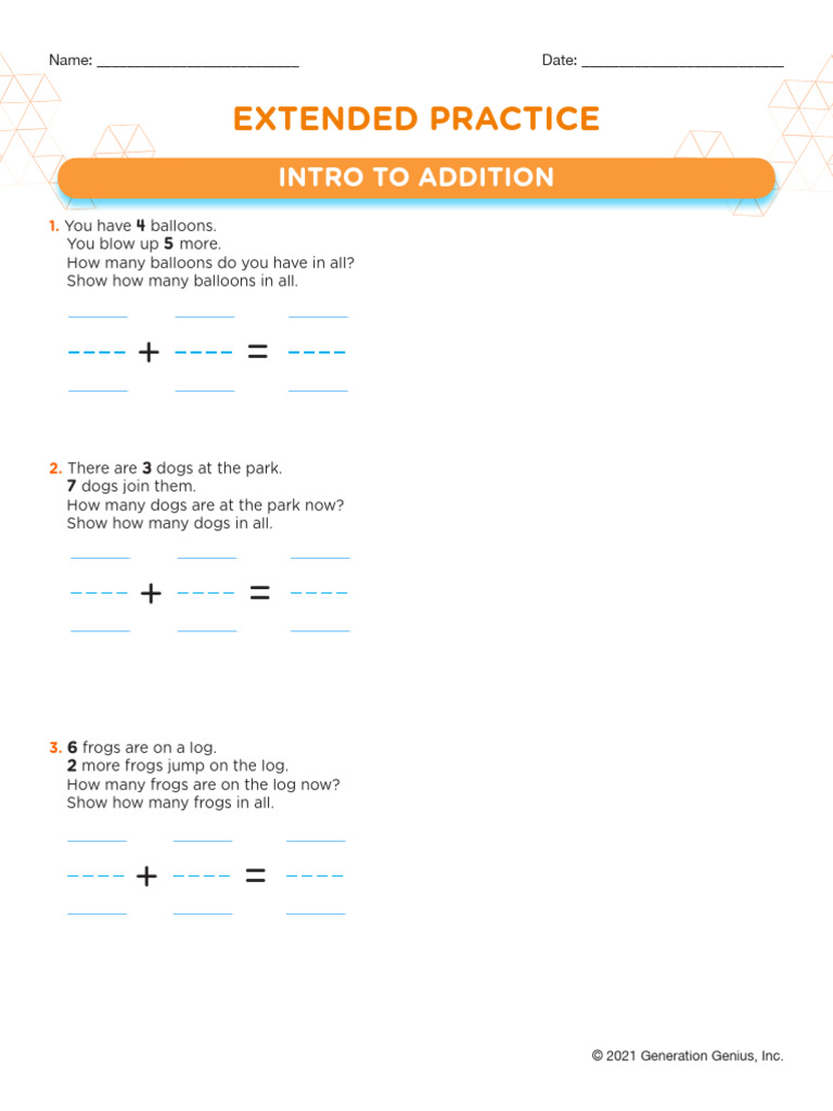 GG Intro-to-Addition Practice2 | PDF