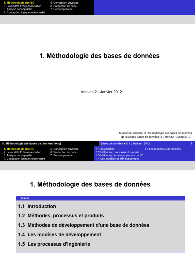 Méthodologie des bases de données | PDF | Bases de données | Gestion ...